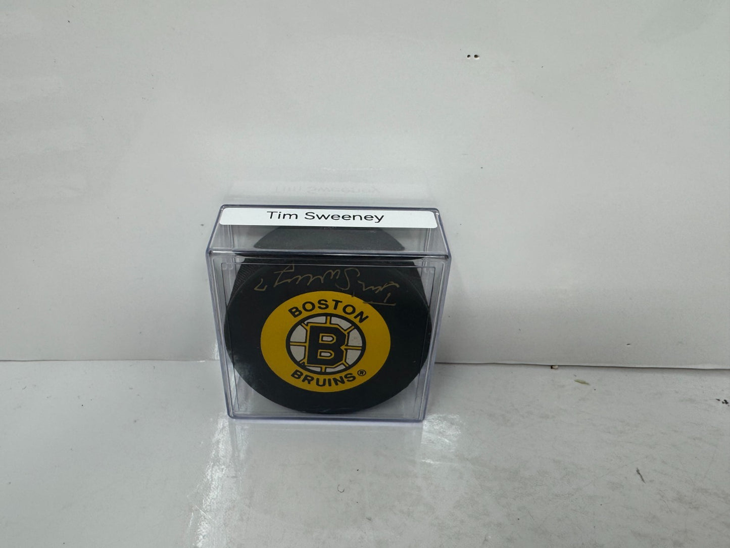 Tim Sweeney Boston Bruins Signed NHL Autograph Puck Gold Auto