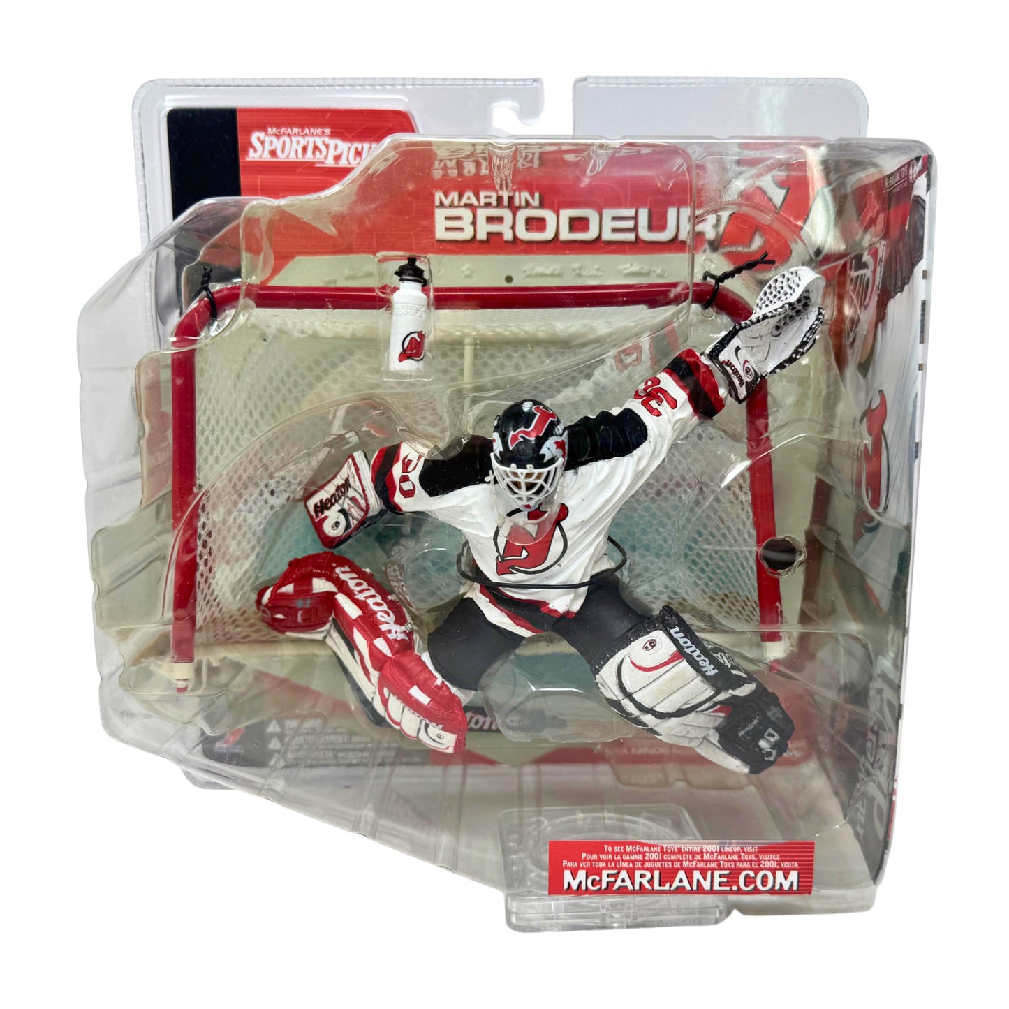 McFarlane NHL Martin Brodeur New Jersey Devils Series 1 Figure w/ Logo Bottle