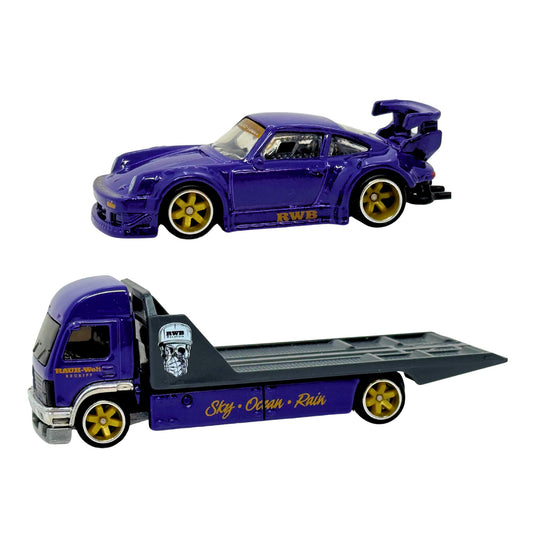 Hot Wheels Premium Team Transport RWB Porsche 930 & Aero Lift 1:64 Diecast Set