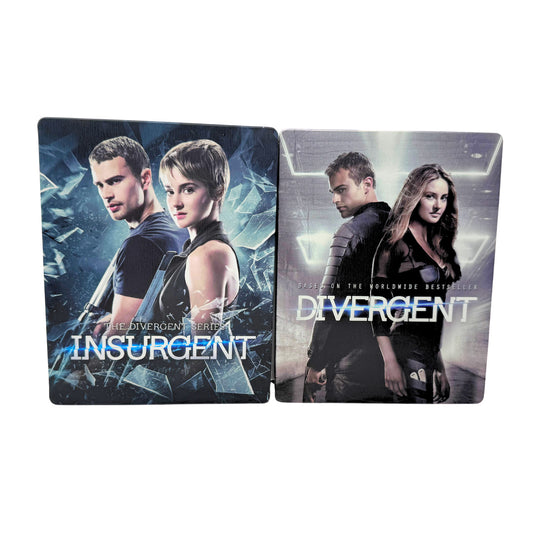 Insurgent & Divergent (Blu-ray) Steelbook Shailene Woodley Sci-Fi Good Shape!!!