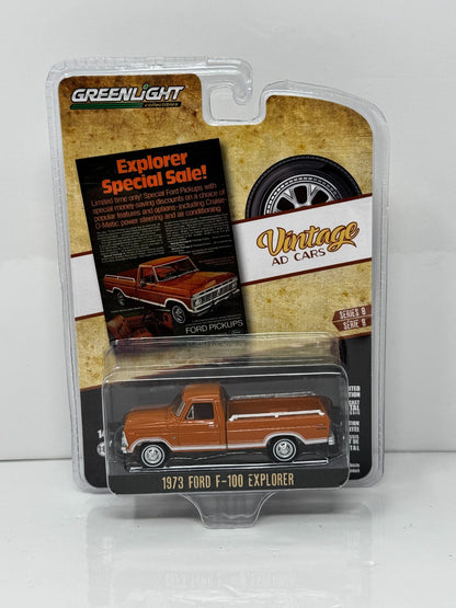 Greenlight Vintage Ad Cars 1973 Ford F-100 Explorer 1:64 Diecast