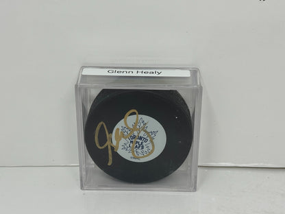 Glenn Healy Toronto Maple Leafs Signed NHL Autograph Puck Gold Auto