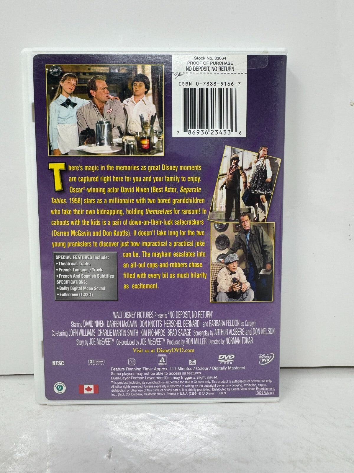 No Deposit No Return (DVD) Disney Live Action Good Condition!!!