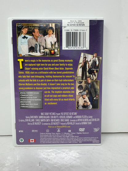No Deposit No Return (DVD) Disney Live Action Good Condition!!!
