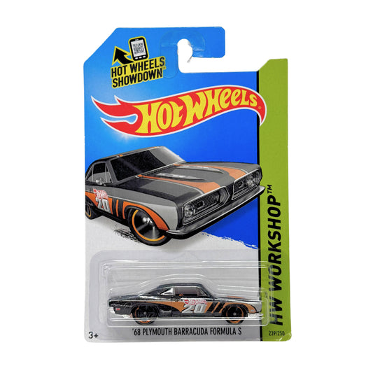 Hot Wheels Workshop 1968 Plymouth Barracuda Formula S 1:64 Diecast Black Orange