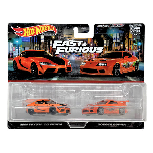 Hot Wheels Premium Fast & Furious Toyota Supra 2-Pack Set 1:64 Diecast
