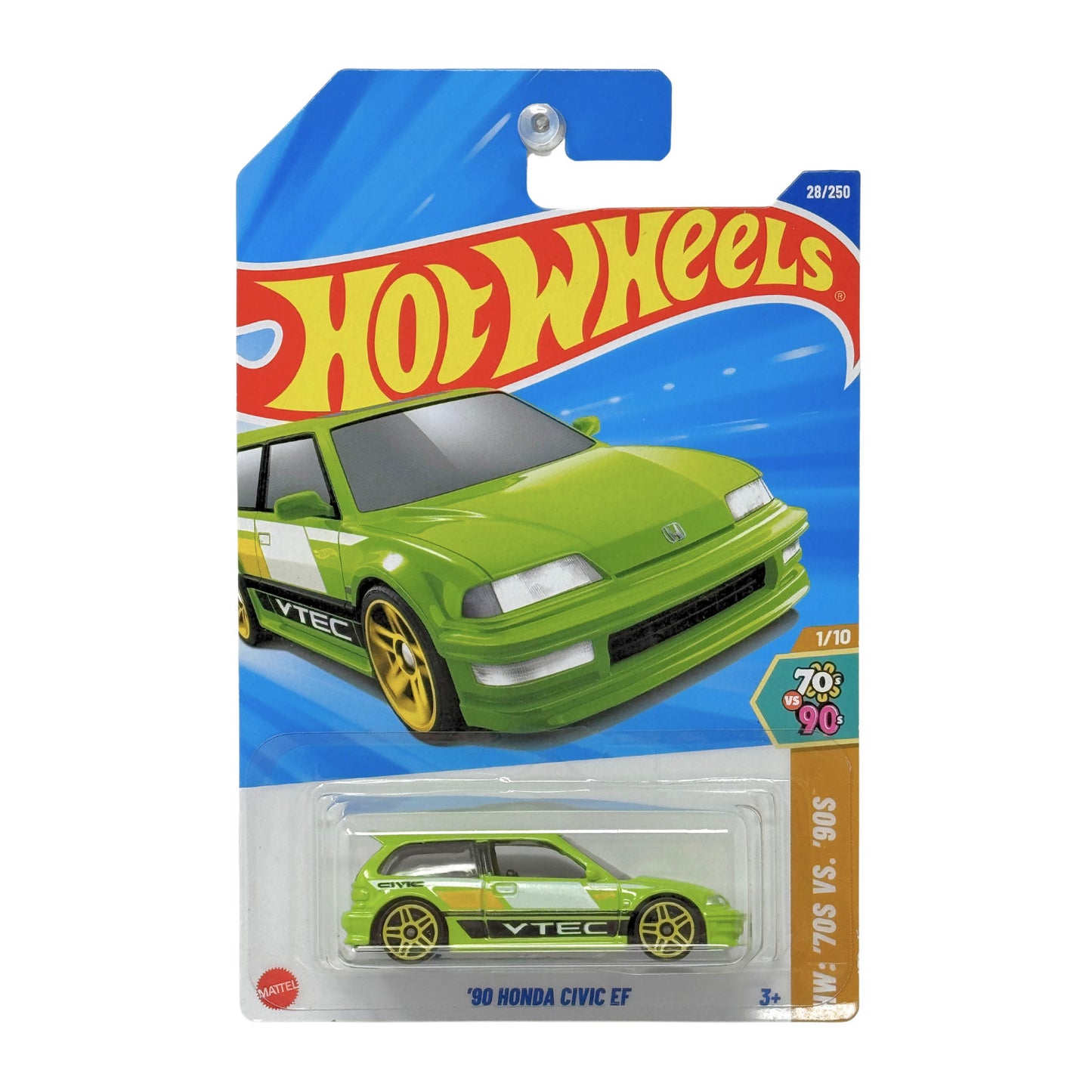 Hot Wheels HW 70s vs 90s 1990 Honda Civic EF 1:64 Diecast Green