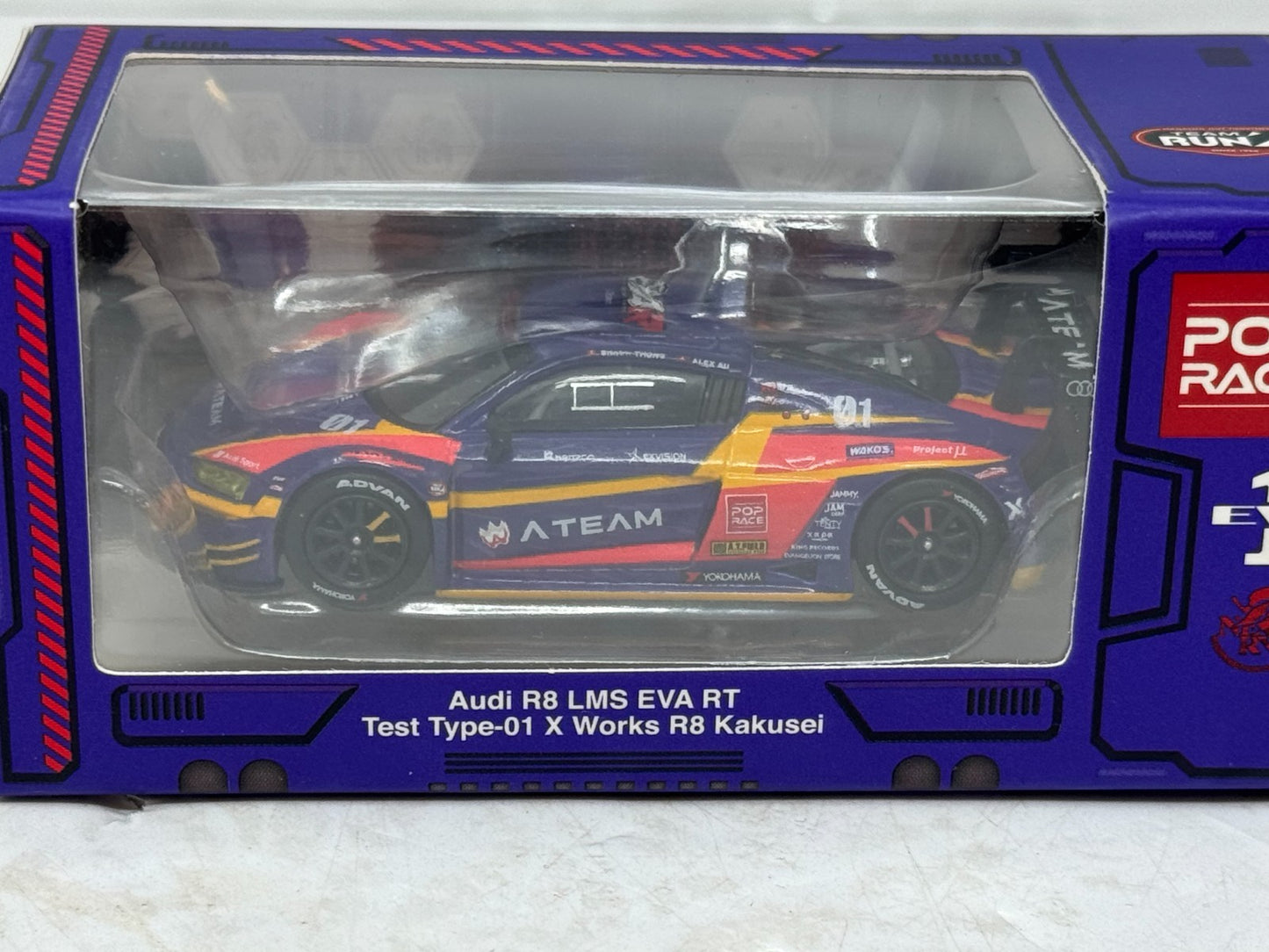 Pop Race EVA RT Audi R8 LMS Type-01 X Works R8 Kakuisei 1:64 Diecast