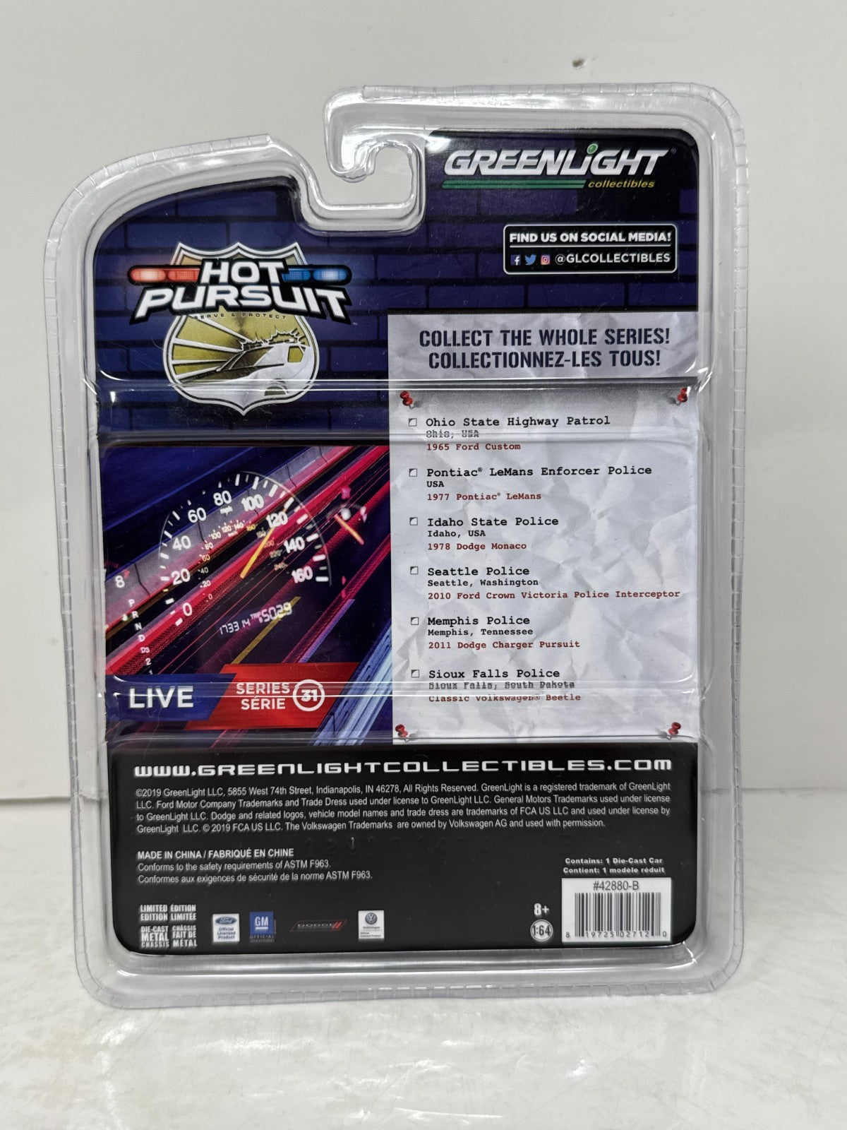 Greenlight Hot Pursuit 1977 Pontiac LeMans Enforcer Police 1:64 Diecast