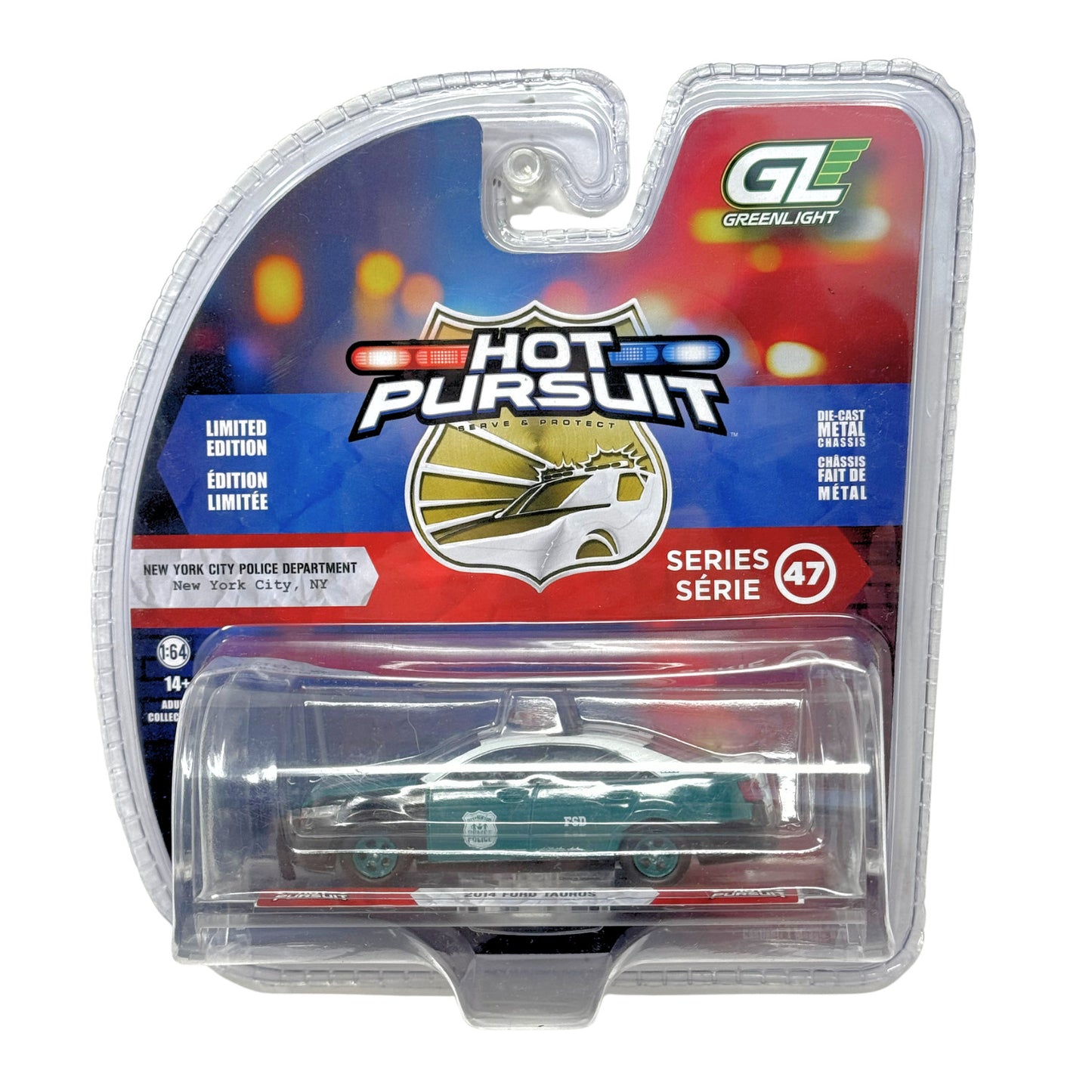 Greenlight Hot Pursuit 2014 Ford Taurus New York City Police Dept. 1:64 Diecast