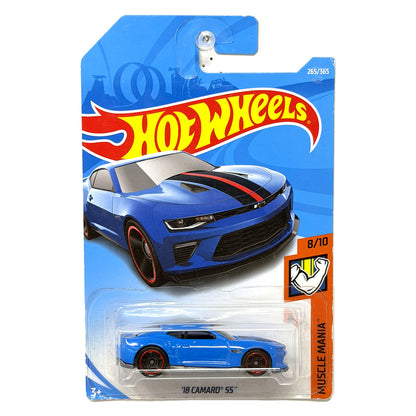 Hot Wheels Muscle Mania 2018 Chevrolet Camaro SS 1:64 Diecast Blue