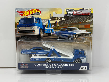 Hot Wheels Premium Team Transport #15 1964 Galaxie 500 Ford C-800 1:64 Diecast