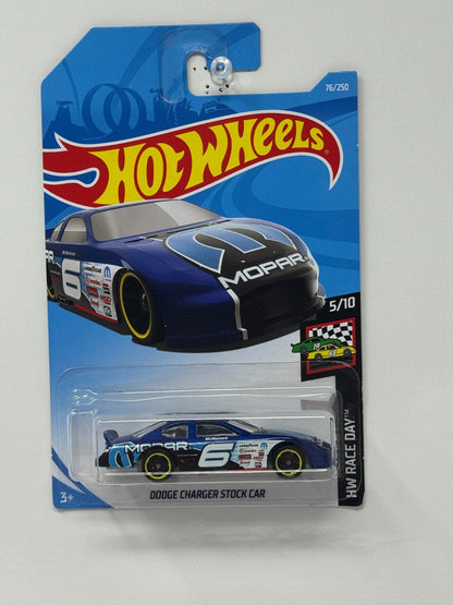 Hot Wheels Race Day Dodge Charger Stock Car 1:64 Diecast Blue