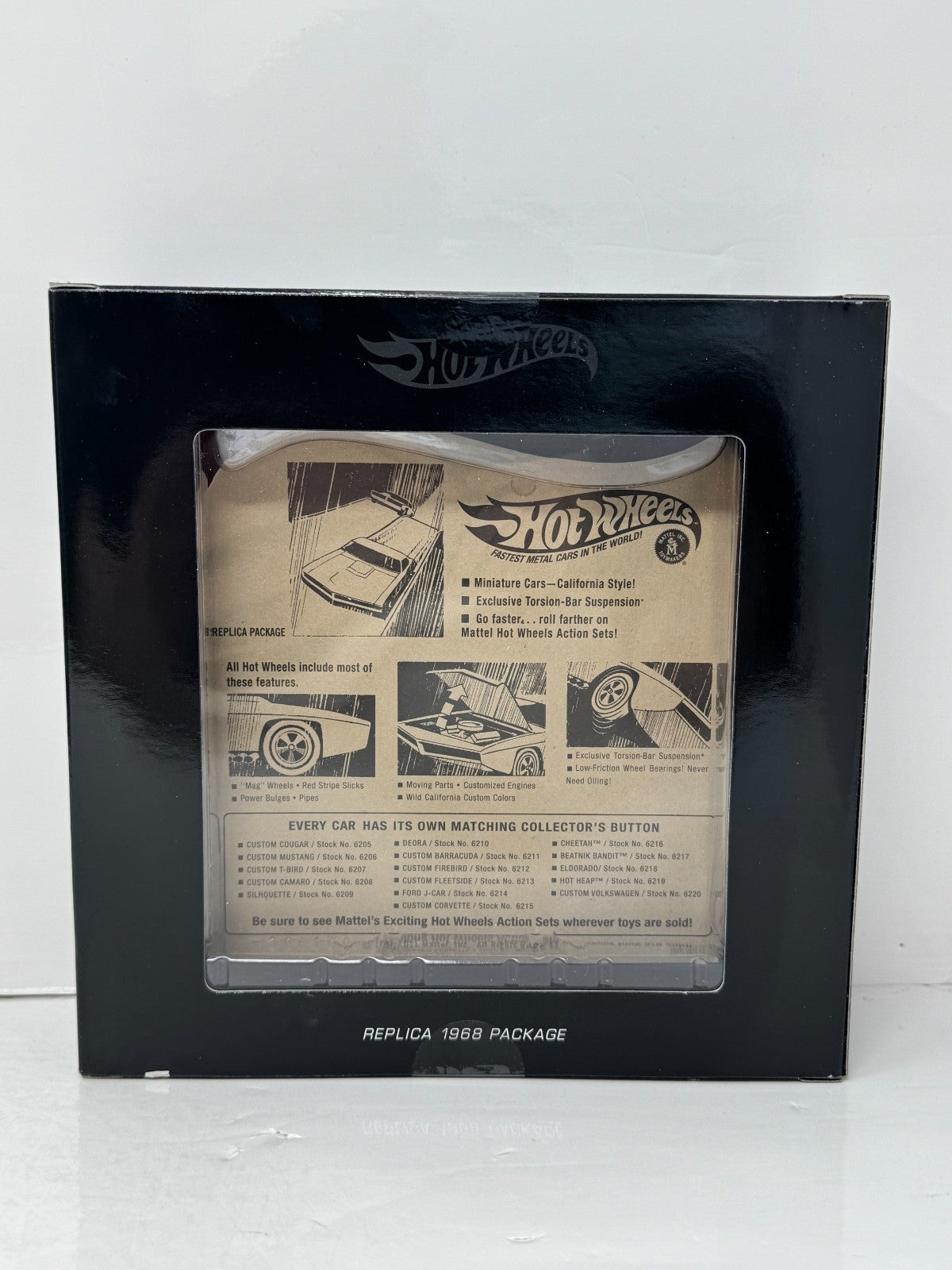 Hot Wheels Replica 1968 Package Custom Fleetside 1:64 Diecast