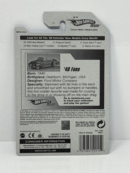 Hot Wheels All Stars 1940 Ford 1:64 Diecast Factory Sealed