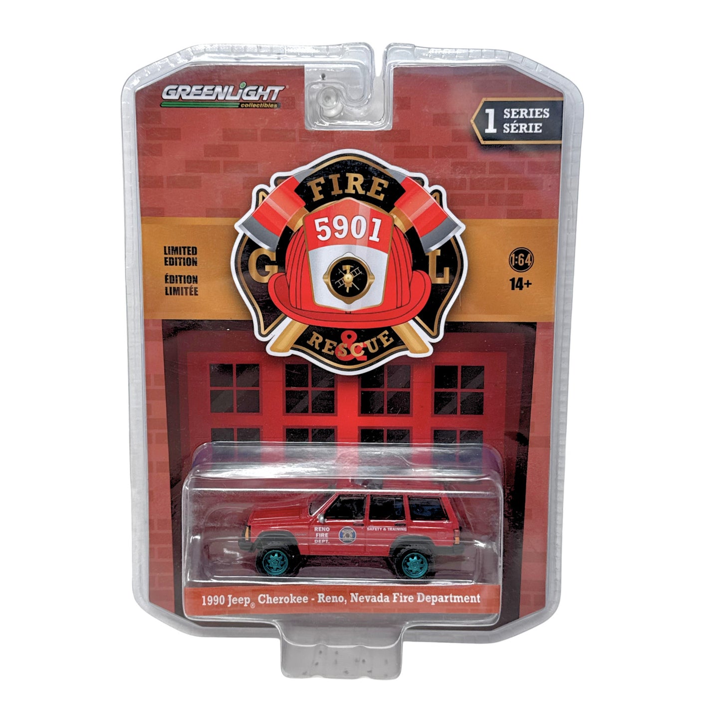 Greenlight Fire & Rescue 1990 Jeep Cherokee CHASE 1:64 Diecast