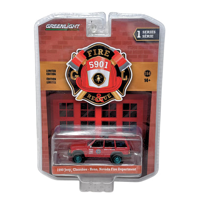 Greenlight Fire & Rescue 1990 Jeep Cherokee CHASE 1:64 Diecast