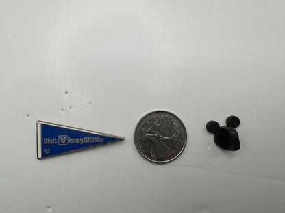 WDW Walt Disney Blue World Pennant Hidden Mickey Trading Pin DC2S11