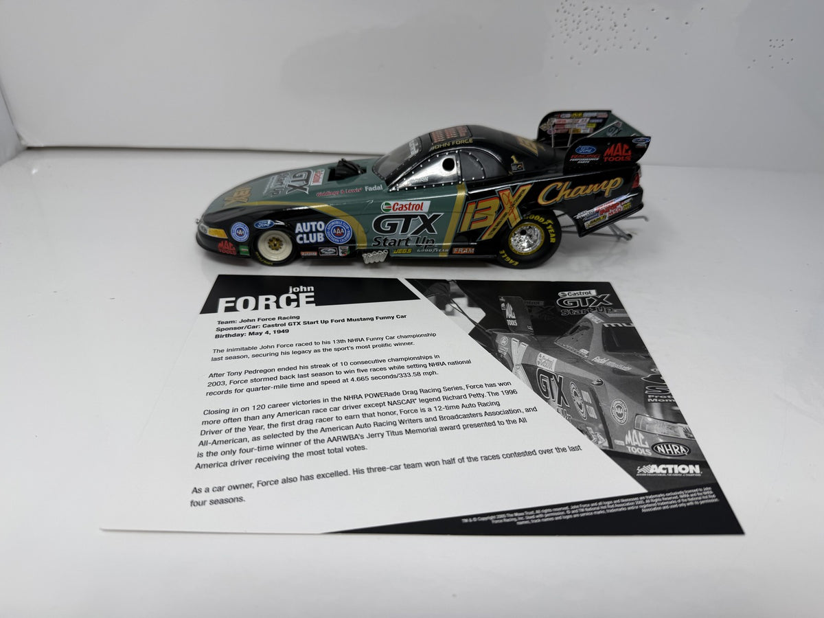 Action NHRA John Force Castrol 2004 Mustang w/ Hero Card 1 of 168 1:24 Diecast