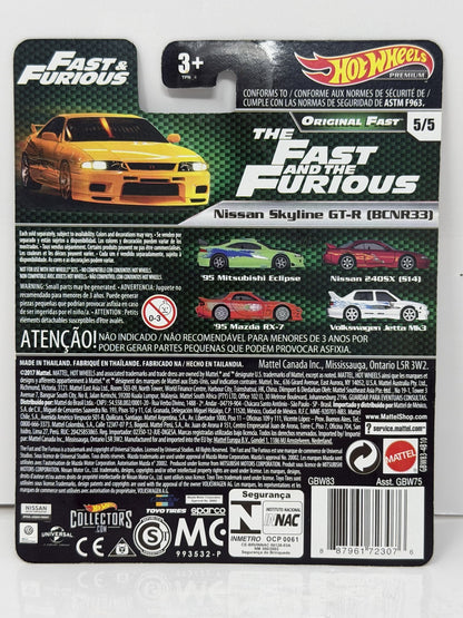 Hot Wheels Premium Fast & Furious Nissan Skyline GT-R BCNR33 1:64 Diecast