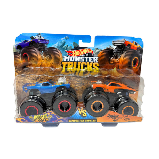 Hot Wheels Monster Trucks Rodger Dodger vs. Dodge Charger 1:64 Diecast