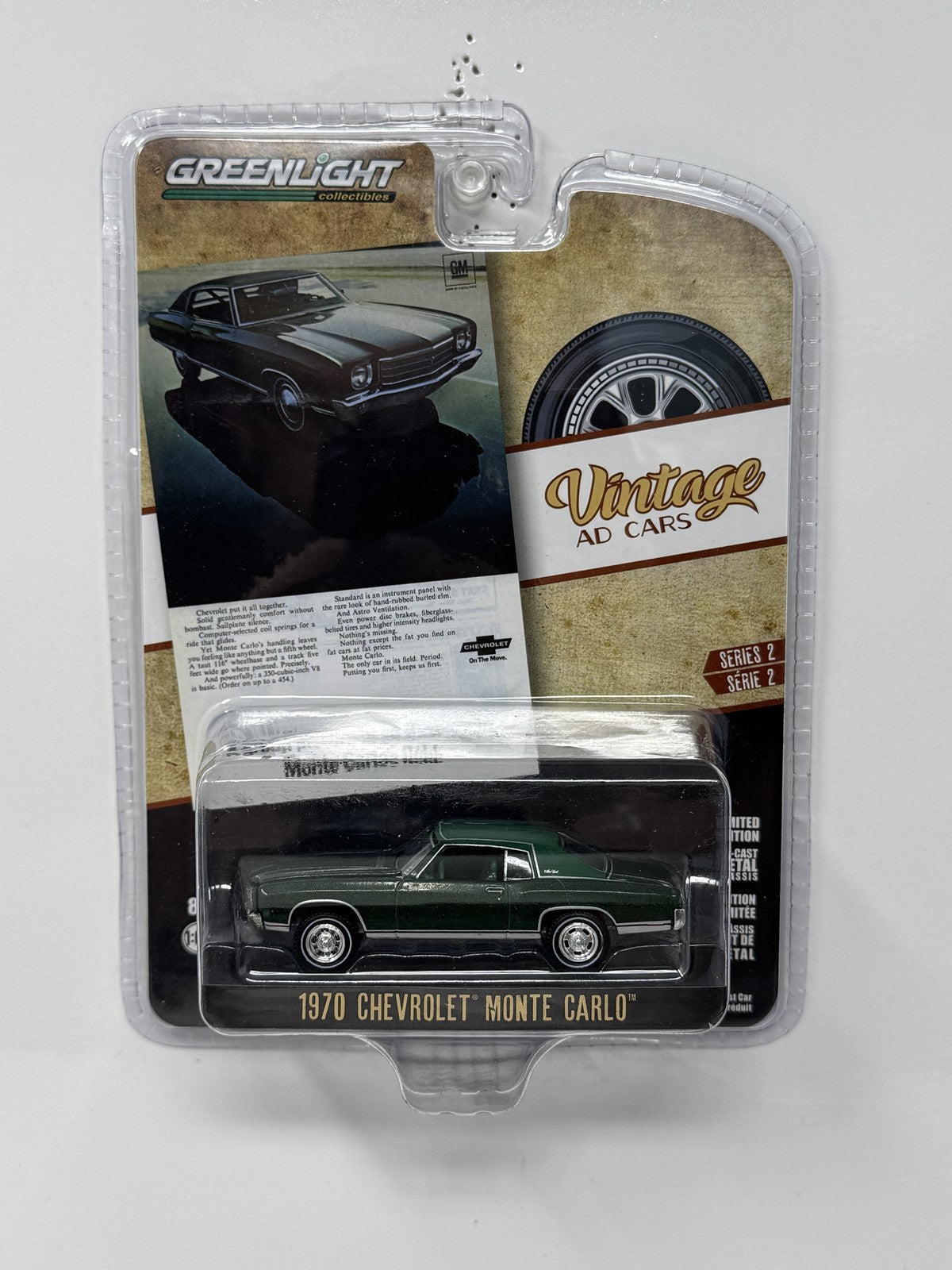 GreenLight Vintage Ad Cars 1970 Chevrolet Monte Carlo 1:64 Diecast