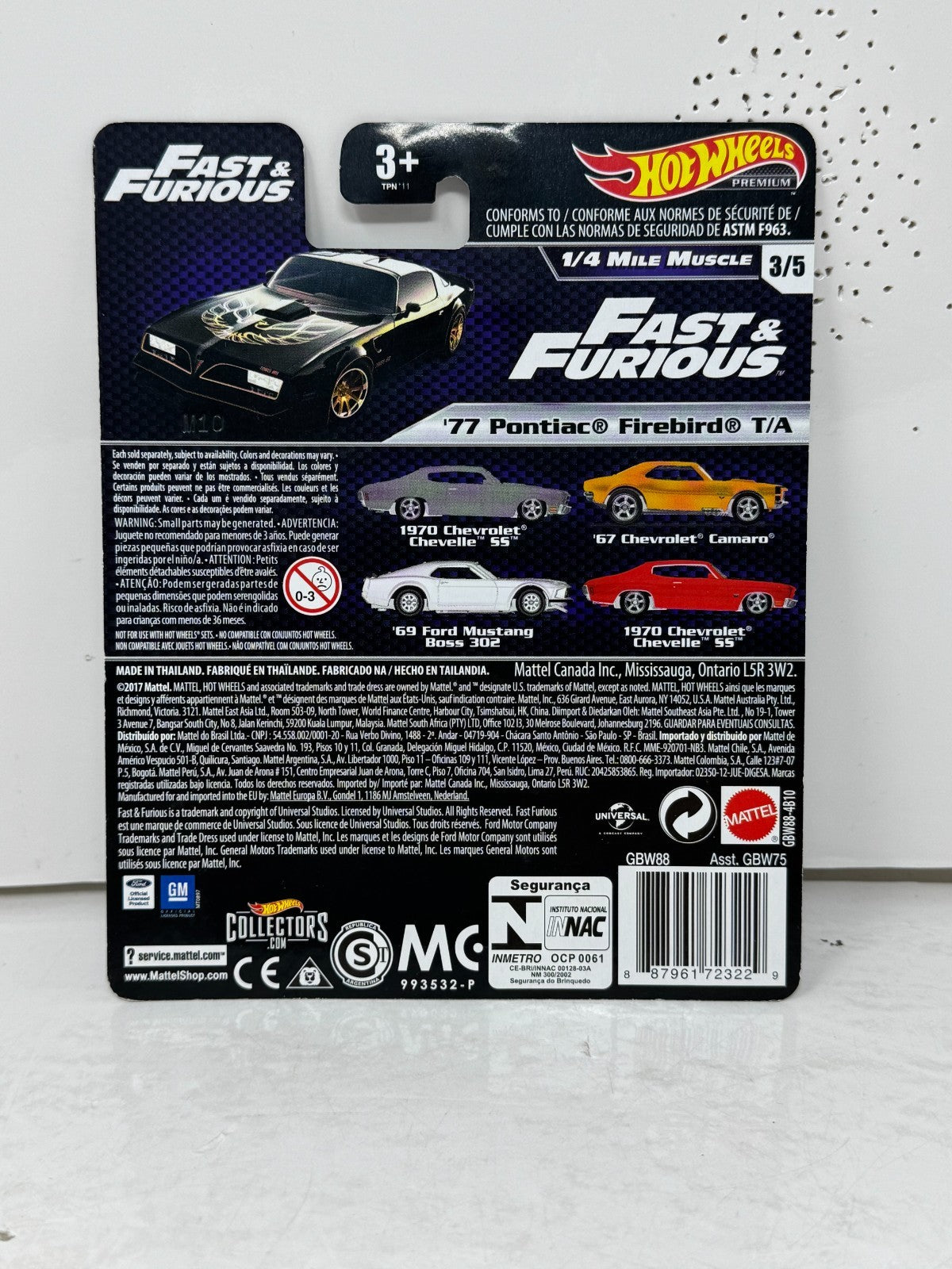 Hot Wheels Premium Fast & Furious 1977 Pontiac Firebird T/A 1:64 Diecast
