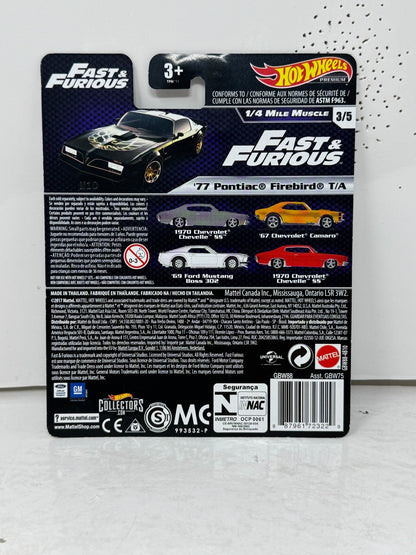 Hot Wheels Premium Fast & Furious 1977 Pontiac Firebird T/A 1:64 Diecast