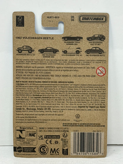 Matchbox 70 Years Volkswagen 1962 Volkswagen Beetle 1:64 Diecast