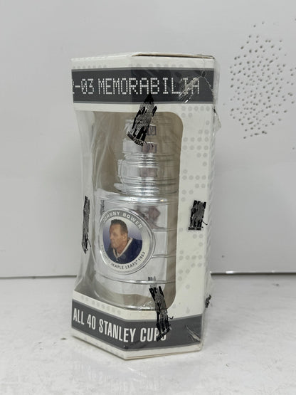 2002-03 ITG Memorabilia Stanley Cup Mini Trophy Johnny Bower Toronto Maple Leafs