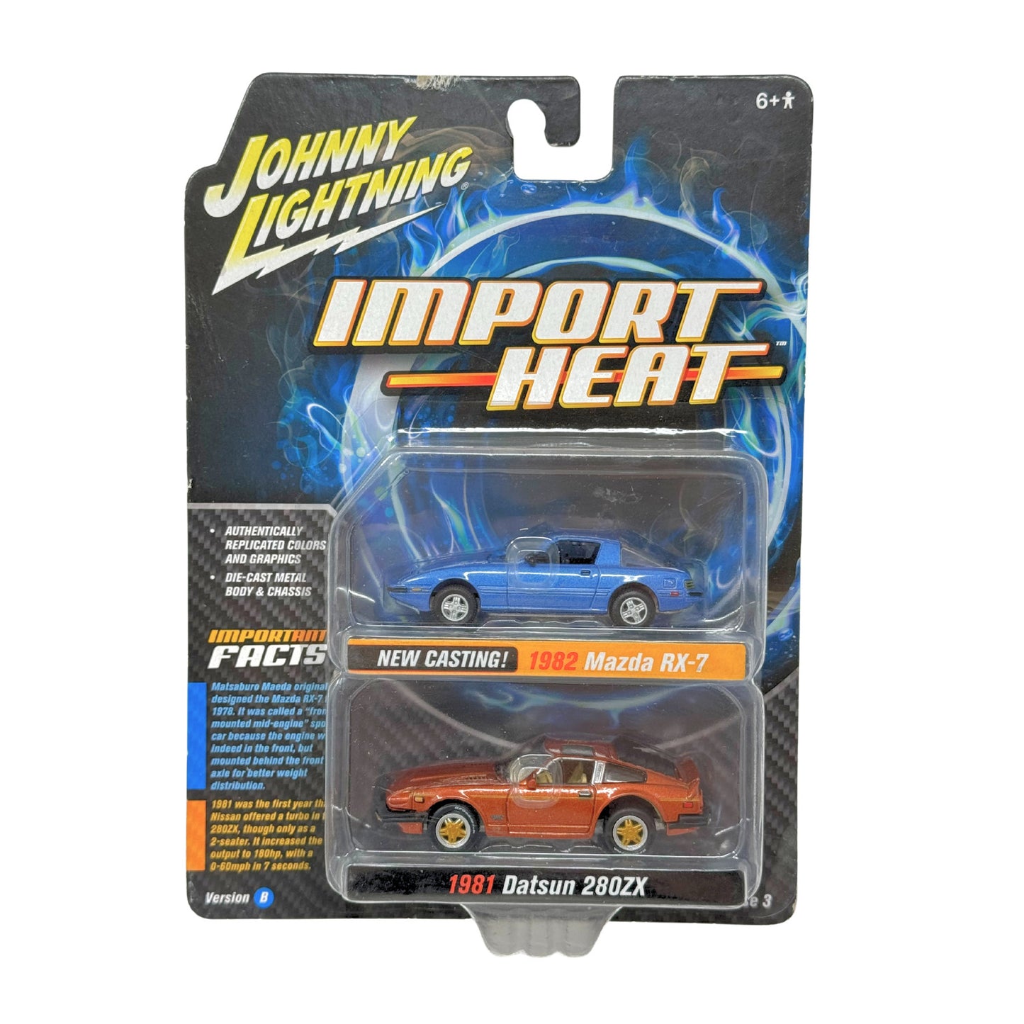 Johnny Lightning Import Heat 1982 Mazda RX-7 & 1981 Datsun 280ZX 1:64 Diecast