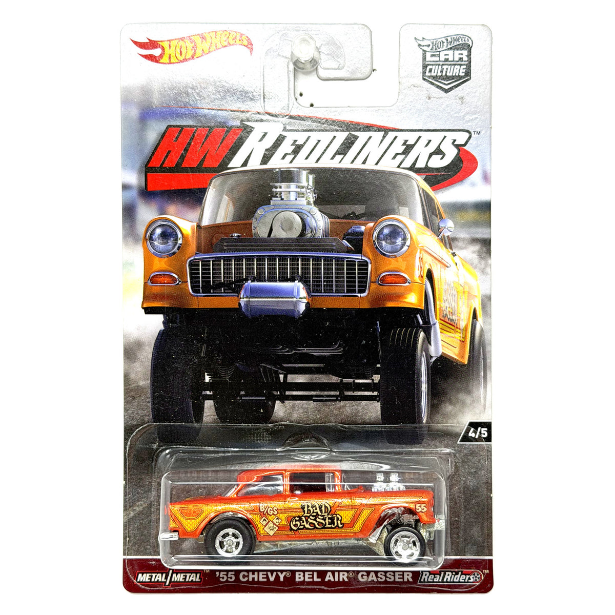 Hot Wheels HW Redliners 1955 Chevy Bel Air Gasser 1:64 Diecast Real Riders