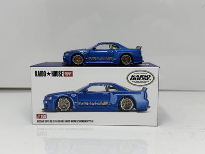 Kaido House Mini GT Nissan Skyline GT-R R34 Shinjuku V2 1:64 Diecast