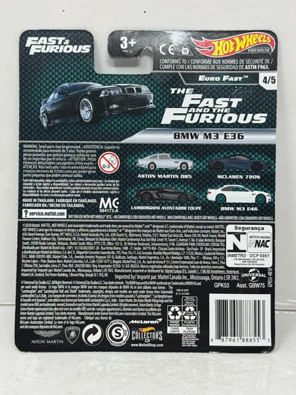 Hot Wheels Premium Fast & Furious BMW M3 E36 1:64 Diecast