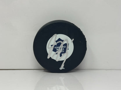 Mikael Tellqvist Toronto Maple Leafs Signed NHL Autograph Puck Silver Auto