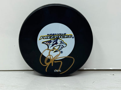 Cliff Ronning Nashville Predators Signed NHL Autograph Puck Gold Auto