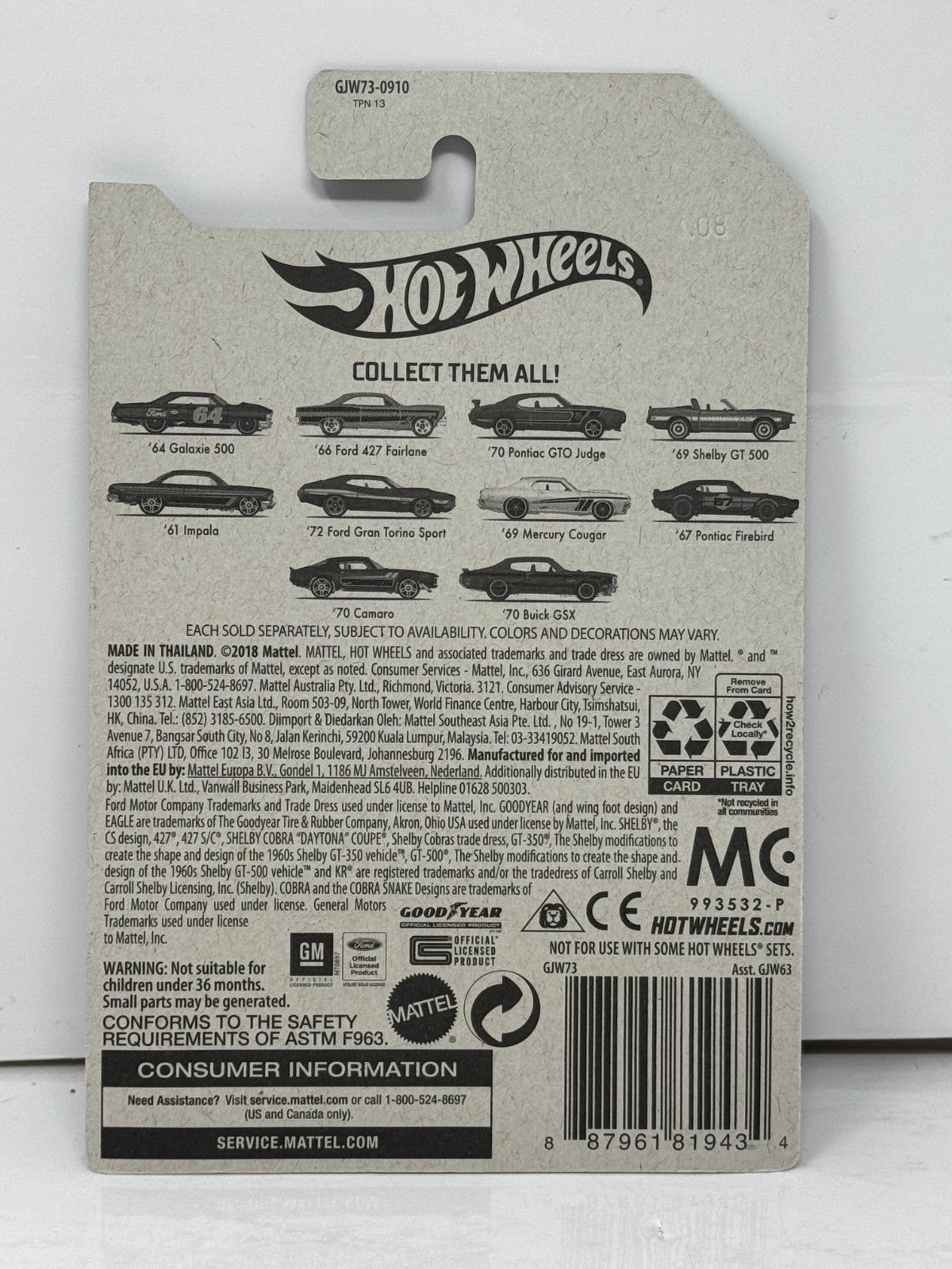 Hot Wheels American Steel 1970 Camaro 1:64 Diecast