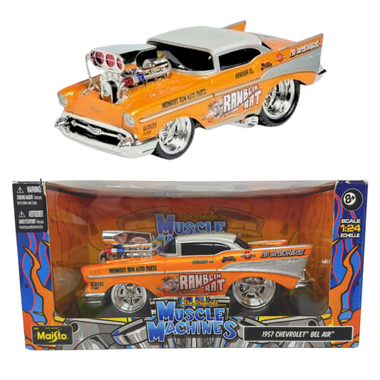 Maisto Muscle Machines 1957 Chevrolet Bel Air Ramblin Rat 1:24 Diecast