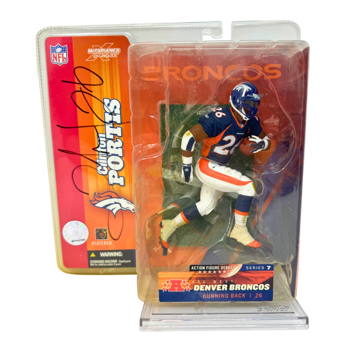 McFarlane NFL Clinton Portis Denver Broncos Figure Autographed Frozen Pond COA