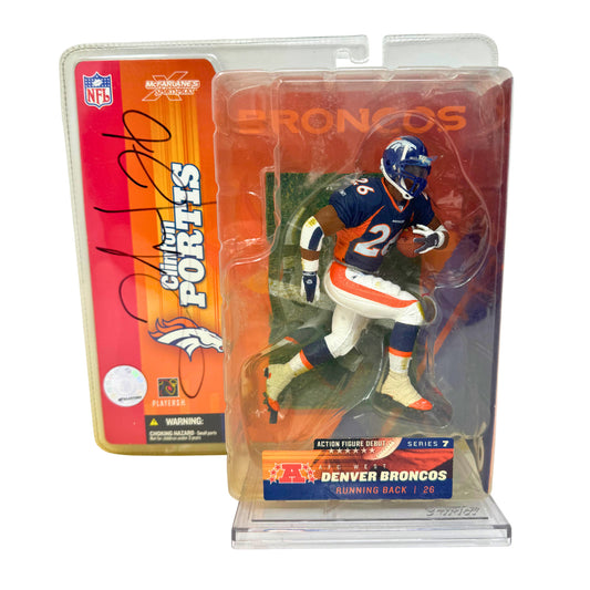 McFarlane NFL Clinton Portis Denver Broncos Figure Autographed Frozen Pond COA