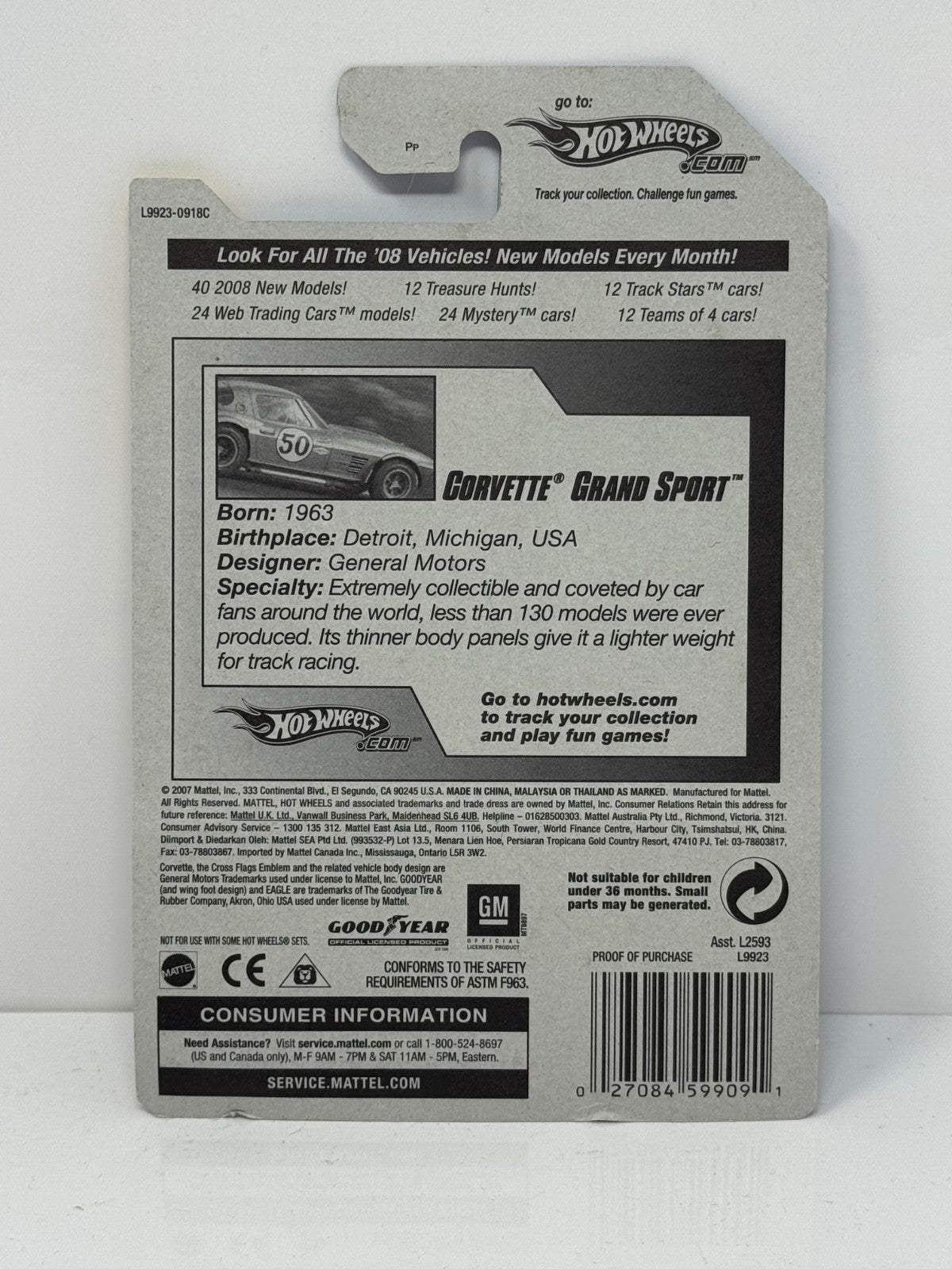 Hot Wheels 2008 New Models Corvette Grand Sport 1:64 Diecast Factory Sealed