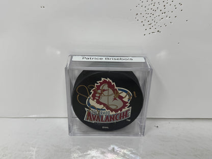 Patrice Brisebois Colorado Avalanche Signed NHL Autograph Puck Gold Auto