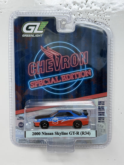 Greenlight Chevron Special Edition 2000 Nissan Skyline GT-R R34 1:64 Diecast