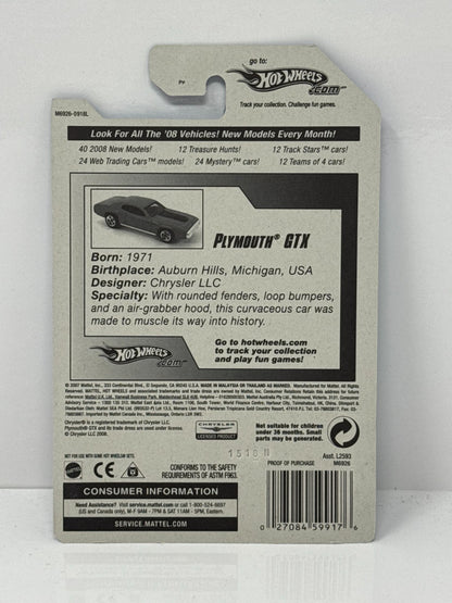 Hot Wheels 2008 All Stars Plymouth GTX 1:64 Diecast Factory Sealed