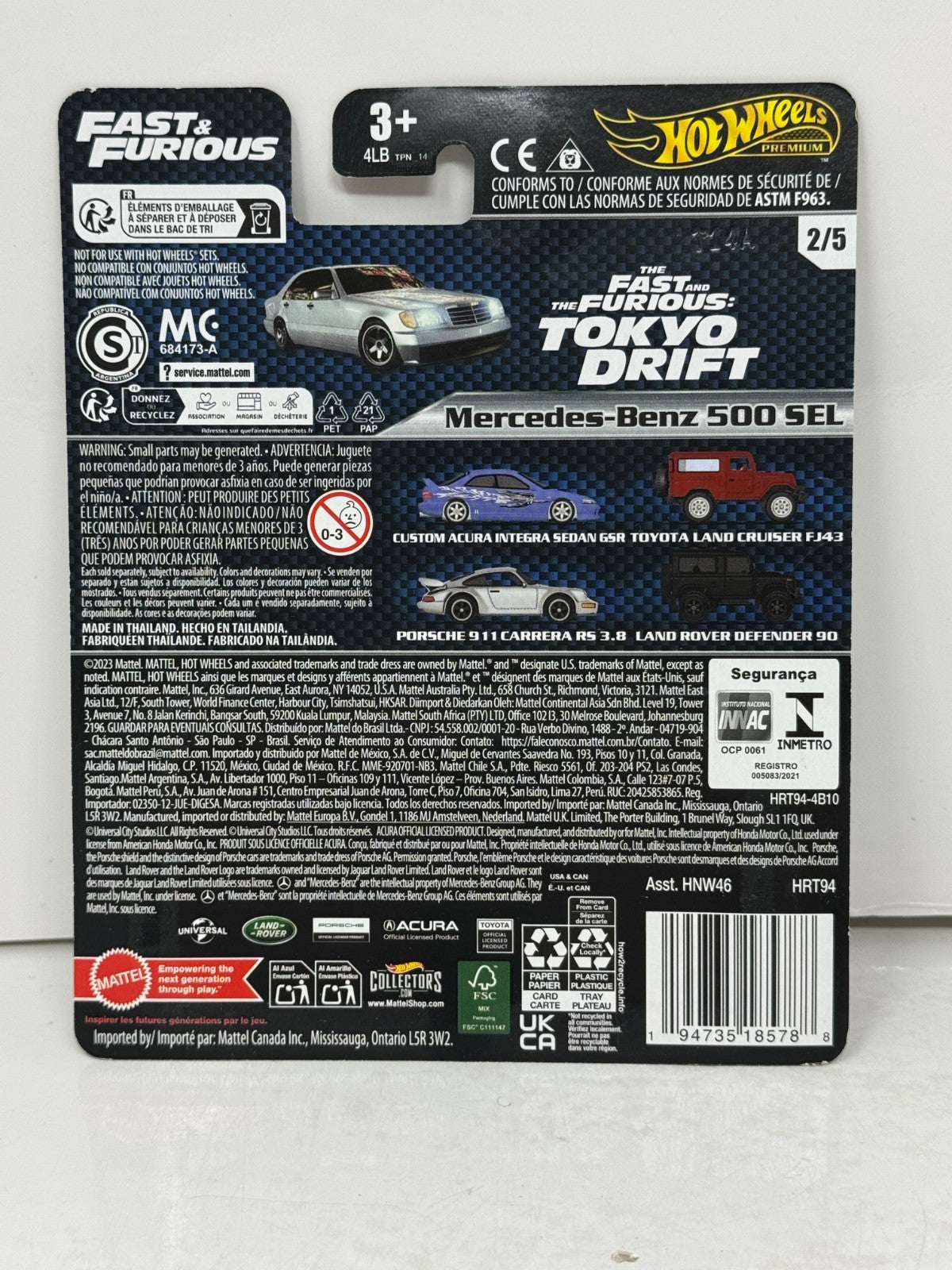 Hot Wheels Premium Fast & Furious Mercedes-Benz 500 SEL 1:64 Diecast