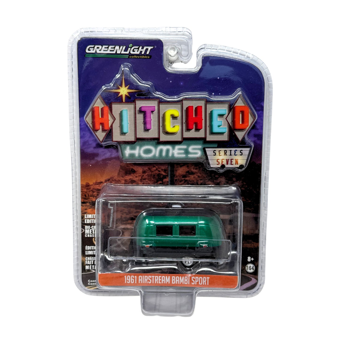 Greenlight Hitched Homes 1961 Airstream Bambi Sport Trailer CHASE 1:64 Diecast