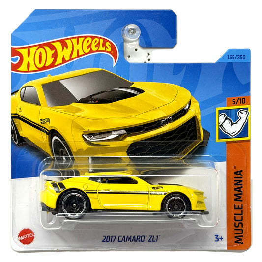 Hot Wheels Muscle Mania 2017 Chevrolet Camaro ZL1 1:64 Diecast Yellow Short Card