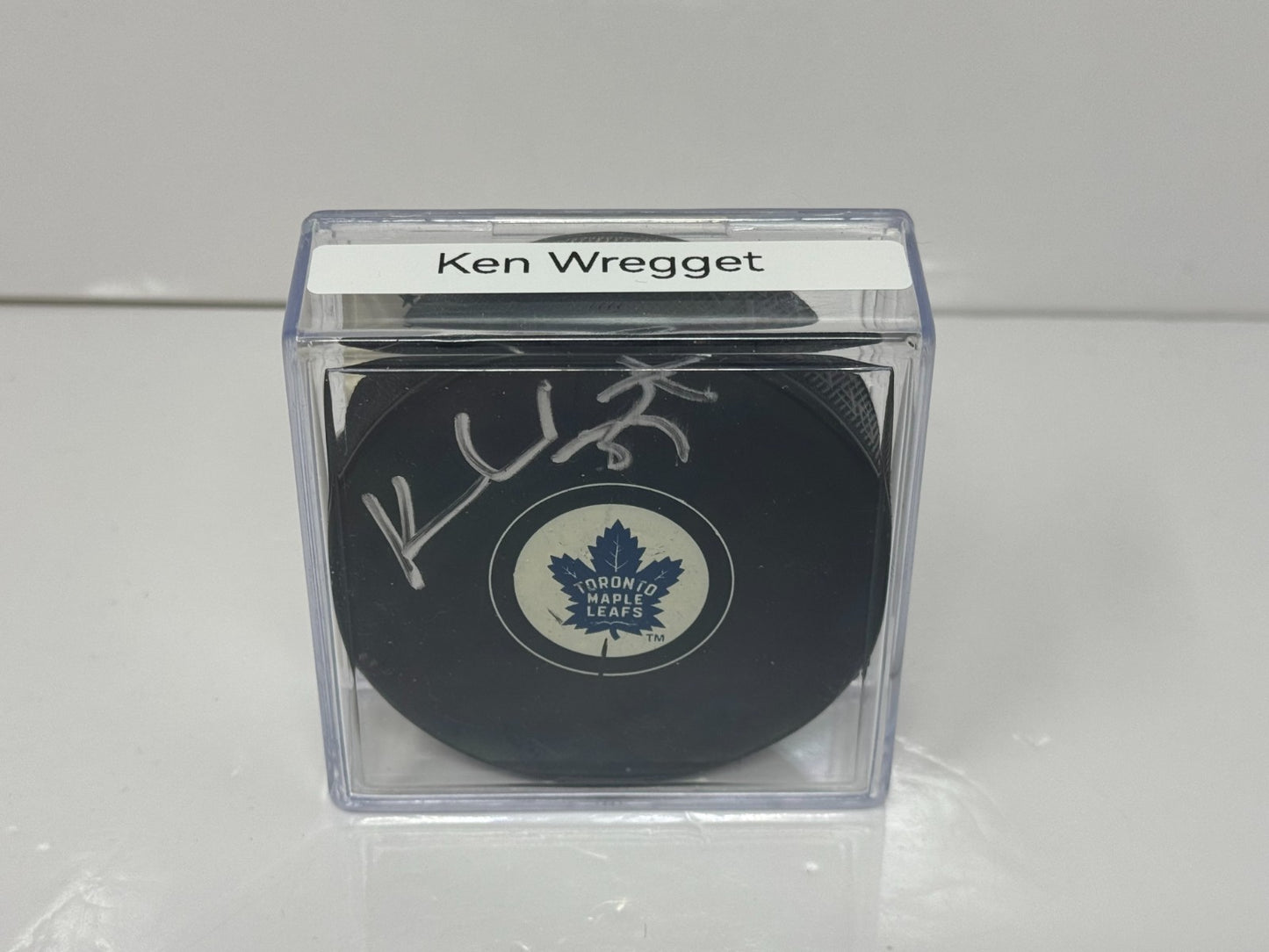 Ken Wregget Toronto Maple Leafs Signed NHL Autograph Puck Silver Auto