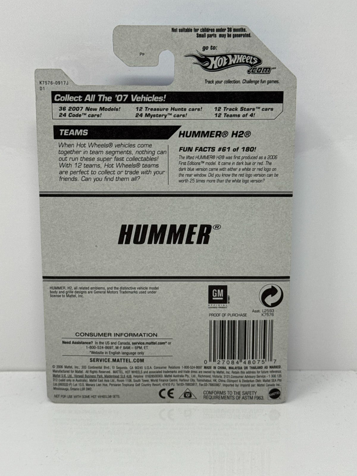 Hot Wheels Hummer H2 1:64 Diecast Factory Sealed