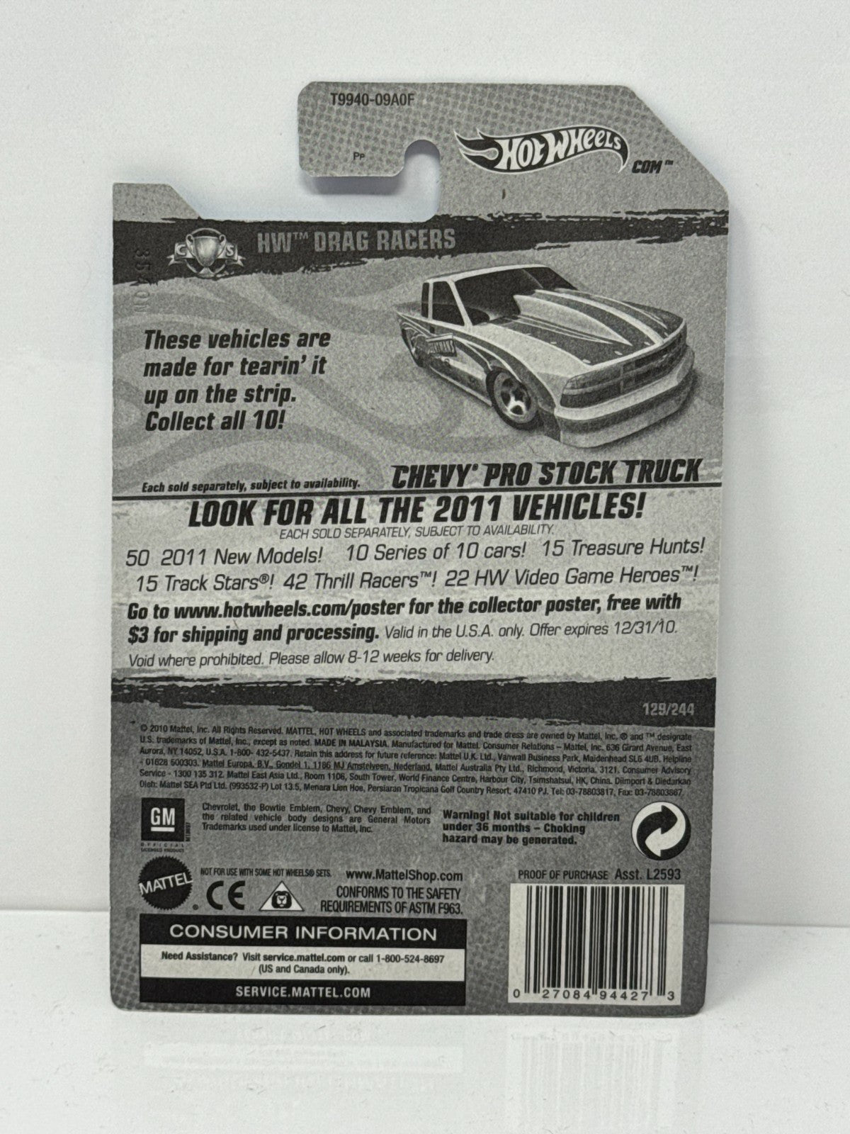 Hot Wheels HW Drag Racers Chevy Pro Stock Truck 1:64 Diecast Factory Sealed